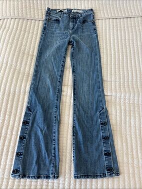 Pilcro and the Letterpress Blue Button-Bootcut Jeans | size 26